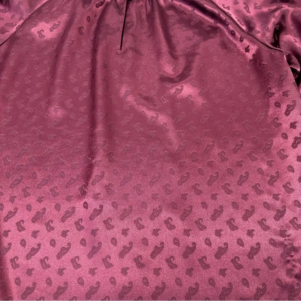 J. Crew Satin Maroon Paisley Print Keyhole Chest Shift Dress Women’s Size 12